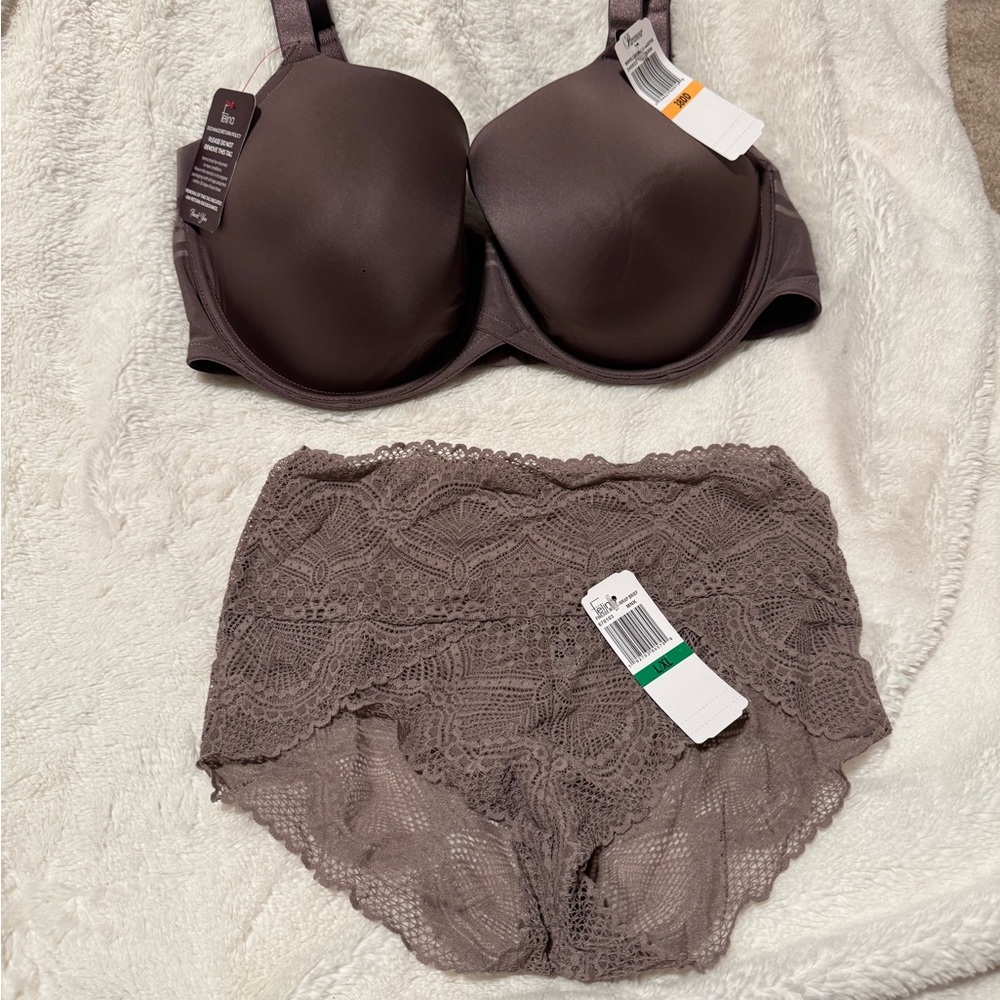 Felina Women's Lace Bra and Panty Set - Brown